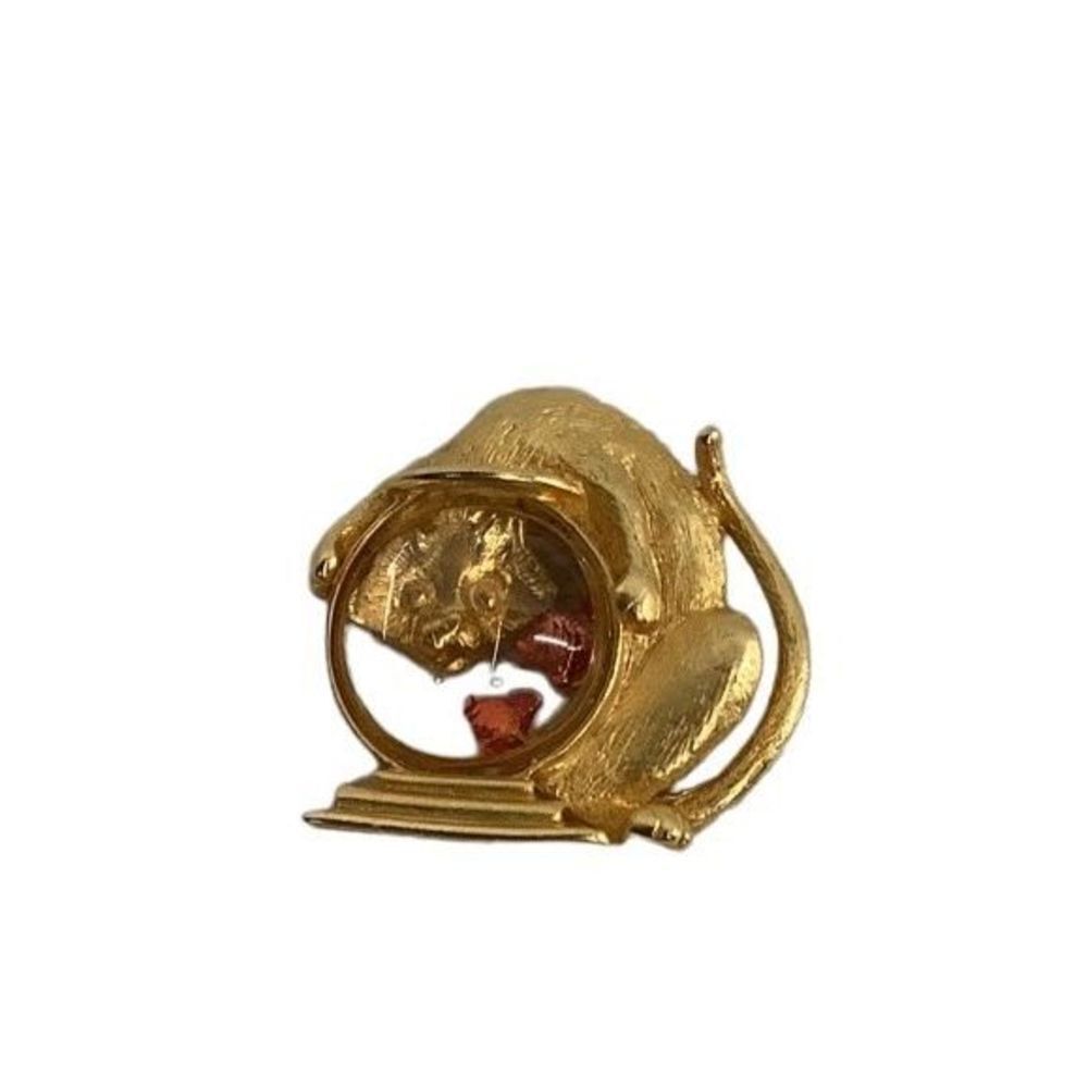 Vintage JJ Cat in Fish Bowl Brooch